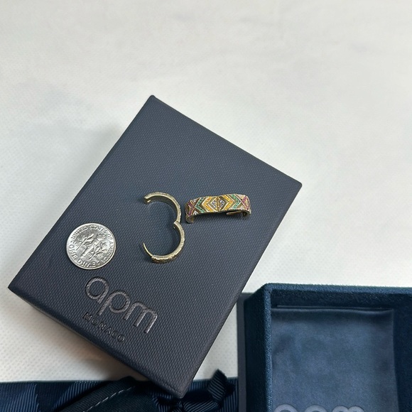 APM Monaco 925 Silver Christmas Edition Hoop Earrings - Picture 4 of 8